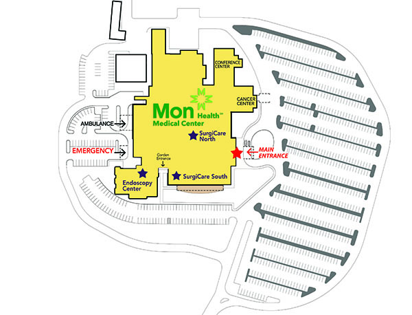 Mon Health Medical Center Parking Map